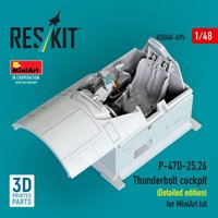 P-47D-25,26 Thunderbolt cockpit (Detailed edition) for MiniArt kit (3D Printed) von ResKit Models