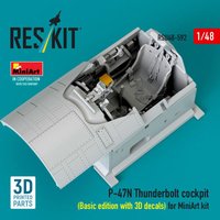 P-47N Thunderbolt cockpit (Basic edition with 3D decals) for MiniArt kit (3D Printed) von ResKit Models