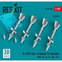 R-27ER (AA-10 Alamo-C) missiles (4 pcs) (MiG-29, Su-27, Yak-141) (3D Printed) von ResKit Models