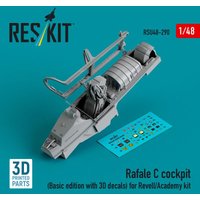 Rafale C cockpit (Basic edition with 3D decals) for Revell/Academy kit (3D printed) von ResKit Models