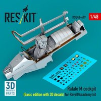 Rafale M cockpit (Basic edition with 3D decals) for Revell/Academy kit (3D printed) von ResKit Models