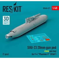 SUU-23 20mm gun pod (close gun bay) for F-4 Phantom II (USAF) (1 pcs) (3D Printed) von ResKit Models