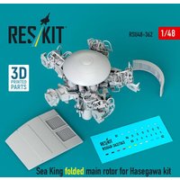 Sea King folded main rotor for Hasegawa kit (3D Printed) von ResKit Models