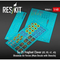 Su-25 Frogfoot Clover (BLUE 03, 05, 41, 45) Ukrainian Air Forces (Main Decals with Stencils)(1/48) von ResKit Models