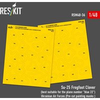 Su-25 Frogfoot Clover (best suitable for the plane number âblue 22â) Ukrainian Air Forces (Pre-cut painting masks ) von ResKit Models