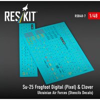 Su-25 Frogfoot Digital (Pixel) & Clover Ukrainian Air Forces (Stencils Decals)(1/48) von ResKit Models