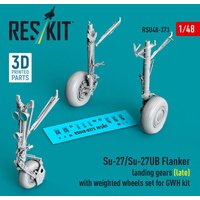 Su-27/Su-27UB Flanker landing gears (late) with weighted wheels set for GWH kit (3D Printed) von ResKit Models