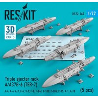 Triple ejector rack A/A37B-6 (TER-7) (5 pcs) (A-4, A-6, A-7, F-4, S-3,F-8, F-84F, F-100, F-105, F-15, A-1, A-10) von ResKit Models