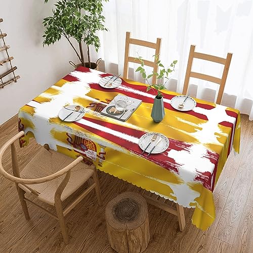 Rechteckige Tischdecke mit spanischer Flagge, waschbare Tischdecke, bedruckte Stoff-Tischdecke für Esstisch, Buffet, Partys, Bauernhaus, Küche, 137 x 183 cm Rechteckige Tischdecke mit spanischer Flagge, waschbare Tischdecke, bedruckte Stoff-Tischdecke für Esstisch, Buffet, Partys, Bauernhaus, Küche, 137 x 183 cm von ResKiu