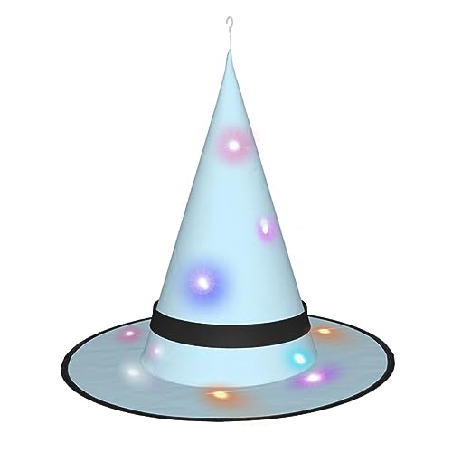 ResKiu Hexenhut für Damen, einfarbig, klein, frisch, stilvoll, bedruckt, mit LED-Lichtern, perfektes Kostümzubehör und Party-Dekoration von ResKiu
