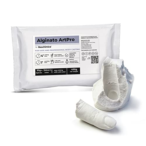 Reschimica Alginat Abformmasse für 3D Abdrücke, Alginate Schnellabfrommasse, Alginat Pulver für Körperabformungen für Baby und Erwachsene (450 gr) von Reschimica