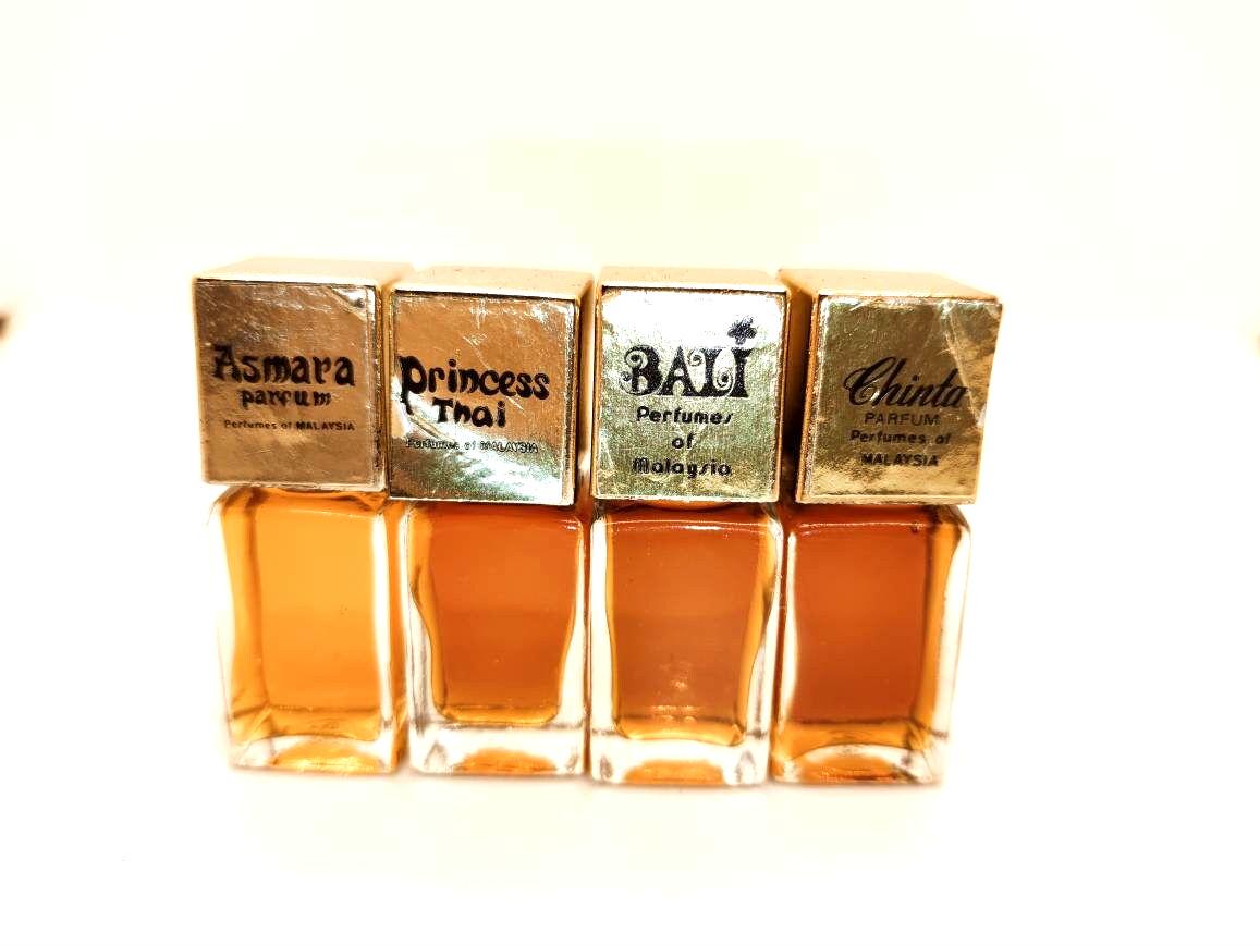 1980S Thailand Parfum Set With 4x Esprit De Pure Miniatur Flakons Splash True Vintage Chinta Asmara Bali Princesd Thai 1980S Thailand Parfum Set With 4x Esprit De Pure Miniatur Flakons Splash True Vintage Chinta Asmara Bali Princesd Thai von Residenzler