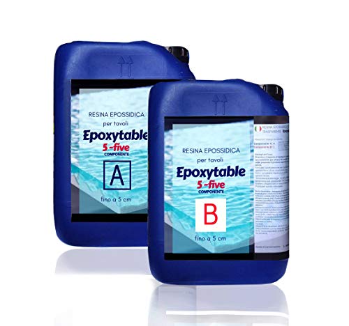 Resin Pro ® Epoxytable5 Epoxidharz 18 KG: Ideal für Harztische und Gussstücke mit einer Dicke von bis zu 5 cm - Zertifiziert ungiftig - Kostenlose Handschuhe - Technische Unterstützung von Resin Pro