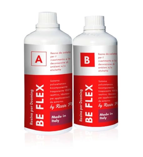 Resin Pro BeFlex Transparentes Doming-Harz, Kratzfestes, Zweikomponenten-Gießharz zum Beschichten und Dekorieren von Emblemen und Etiketten, Polyurethanharz (500 g) von Resin Pro