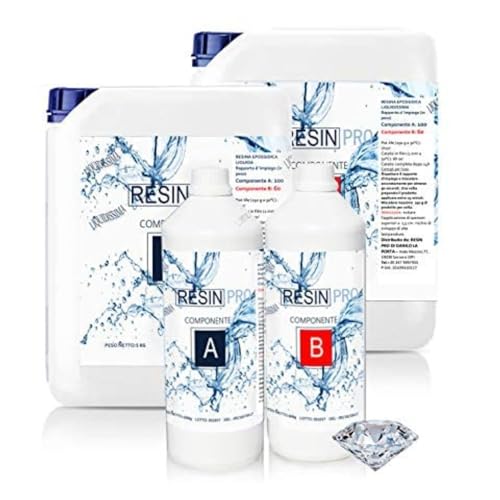 Resin Pro Liquidissima Durchsichtiges Epoxidharz A+B, Glasklar, Ideal für künstlerische Kreationen, Schmuck, Dekorationen, Objekte - Kg 3.2 von Resin Pro