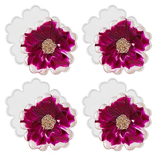 RESINWORLD 4 Stück 10,2 cm Blumen-Untersetzer-Formen (ohne Designs auf der Form), Blumen-Silikon-Untersetzer-Formen für Epoxidharz, glänzende Geoden-Aagat-Silikon-Untersetzer, für Harz-Untersetzer, RESINWORLD 4 Stück 10,2 cm Blumen-Untersetzer-Formen (ohne Designs auf der Form), Blumen-Silikon-Untersetzer-Formen für Epoxidharz, glänzende Geoden-Aagat-Silikon-Untersetzer, für Harz-Untersetzer, von ResinWorld