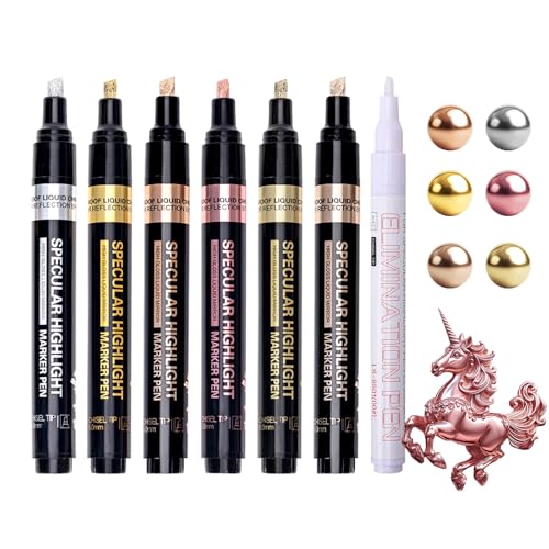 Resiners Spiegelchrom-Metallic-Markerstift, 7 Farben, wasserbasierter Marker, reflektierender Glanz, 2–5 mm größerer Anwendungsbereich, Epoxidharz-Werkzeuge und -Zubehör für Metallmodelle, Glasmalerei Resiners Spiegelchrom-Metallic-Markerstift, 7 Farben, wasserbasierter Marker, reflektierender Glanz, 2–5 mm größerer Anwendungsbereich, Epoxidharz-Werkzeuge und -Zubehör für Metallmodelle, Glasmalerei von Resiners