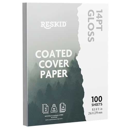 Doppelseitiges C2S-Papier mit glänzendem Einband, 14 pt – perfekt für Farblaserdruck, Designvorschläge, Flyer, Broschüren | 8,5 x 11 | 14pt glänzender Einband | glänzend beschichtet | 100 Blatt Doppelseitiges C2S-Papier mit glänzendem Einband, 14 pt – perfekt für Farblaserdruck, Designvorschläge, Flyer, Broschüren | 8,5 x 11 | 14pt glänzender Einband | glänzend beschichtet | 100 Blatt von Reskid