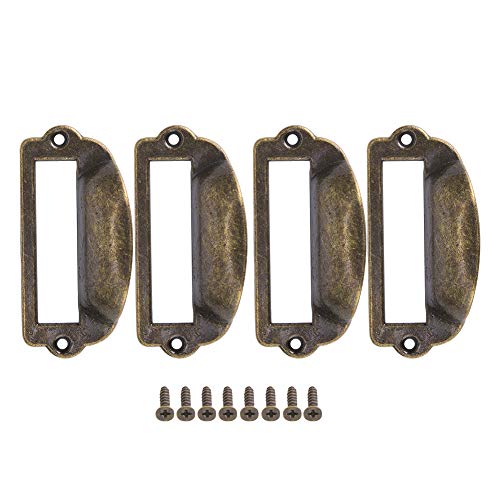 Reseffinem 4pcs Antique Green Bronze Schrankrahmen Rahmen Zinklegierungsname Kartenhalter Griff ideal für Juwelierboxen Geschenkboxen Schränke Ablagschränke und Schränke mit von Respicefinem