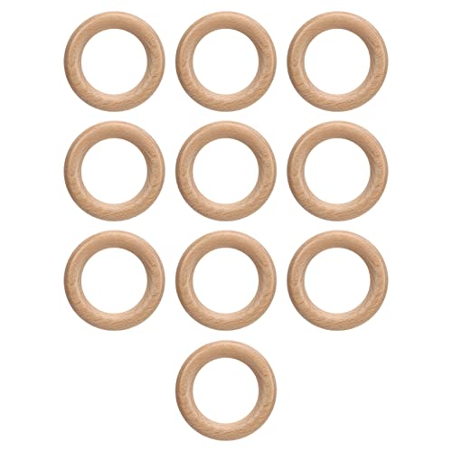Resefinem 10 Stcs Holzringe aus Buchenholz mit einzigartigen Getreide poliert für komfortable Berührung ideal für Handwerksholzringanhänger und verschiedene Dekorationen 10 cm 3 (8cm) von Respicefinem