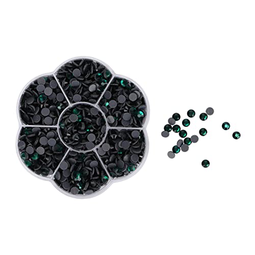 Resefinem 1000 PCs Glas Strasssteine ​​ideal für DIY Dekoration Kleidungsschuhe Nagelkunst und mehr Seeblau (JM201 Dunkelgrün) von Respicefinem