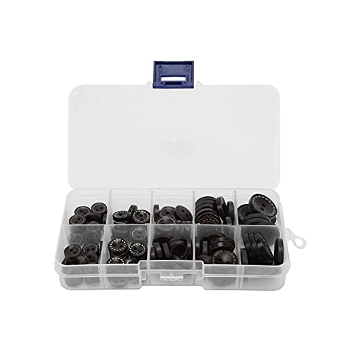 Resefinem 100pcs Holzknöpfe mit einzigartigem Design natürlicher haltbarer, robuster, bequemer runder Holzknöpfe in Burlywood ideal für DIY -Projekte und Kleiderdekoration (Dunkelbraun) von Respicefinem