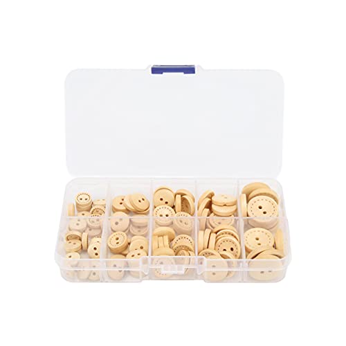Resefinem 100pcs Holzknöpfe mit einzigartigem Design natürlicher haltbarer, robuster, bequemer runder Holzknöpfe in Burlywood ideal für DIY -Projekte und Kleiderdekoration (Holzfarbe) von Respicefinem