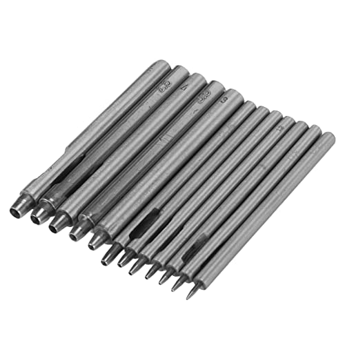 Resefinem 12 pcs Lederloch -Loch -Punchschneider mit 05 bis 5 mm hohlen Schlägen ideal für Leder -Uhrenbändergürtel und verschiedene Materialien von Respicefinem