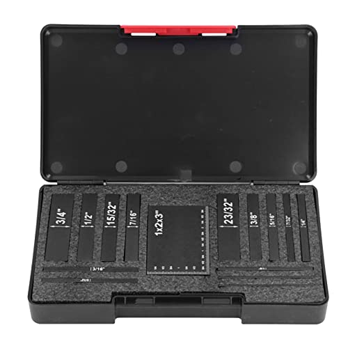Resefinem 15pcs Setup -Blöcke Gravierte Größe Aluminiumlegierung Hochfestes Höhenhöhe für Holzbearbeitung ideal zum Festlegen der Höhe der Zäune Router Sägen und andere Steische (Black) von Respicefinem