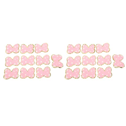 Resefinem 20 PCs Bögen Eisen auf Flecken modische rosa niedliche DIY Bogen Nähsticke Chenille Patches ideal für Rucksäcke Kleidungsstücke Hochleistungsmodische und exquisite für von Respicefinem