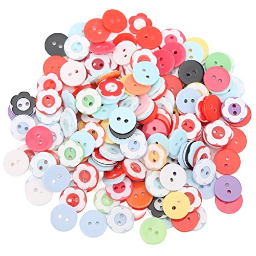 Resefinem 200 Stück gemischte Farbharzknöpfe mit 2 cm niedlichen abgerundeten Kanten ideal für Plastik Kinder Pullover Hemd und Verschiedene Handwerks von Respicefinem