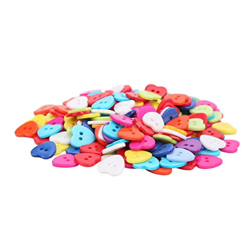 Resefinem 200pcs 15 mm langlebiger Harznähte Knöpfe wasserdichte praktische Kleidungszubehör für Haushaltsherzgeformte mit 2 Löchern, die für die meisten Situationen geeignet sind von Respicefinem