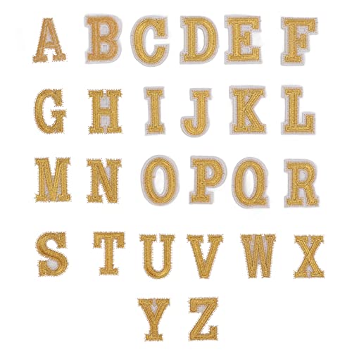 Resefinem 26PCS English Letters Patches Gold English Letters Design Langlebiger Baumwolle für verschiedene Handwerks, die einfach zu bedienen sind, ideal für verschiedene von Respicefinem