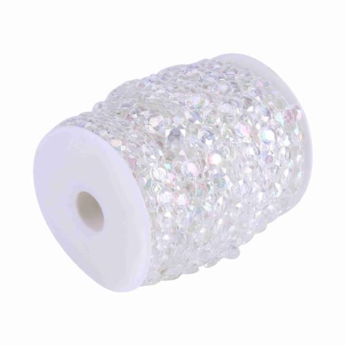 Resefinem 30m Acrylkristall wie Streichperlen Vorhang geschnittene klare Perlen reflektieren Licht für einen atemberaubenden Look ideal für Hochzeitsgeburtstagsfeier und andere (AB Farbe) von Respicefinem