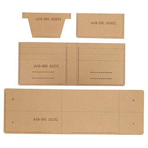 Resefinem 4pcs Acryl -Brieftaschenvorlage für DIY -handgefertigtes Leder -Kurz 3 -facher Brieftaschenmuster, das ein haltbares transparentes Werkzeug zum Schneiden mit Schutzfilm von Respicefinem