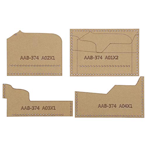 Resefinem 4pcs Acryl -Vorlagenkartenbeutel DIY Cartoon Polar Bären Leder Muster Brieftasche Schimmelfahrzeuge Transparente haltbare Vorlage für genaues Schneiden für Ledermuster von Respicefinem