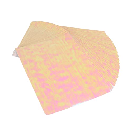 Resefinem 50 Stcs Holographische Kaltlaminatblech A4 DIY Schneiden Bopp -Material 30x21.4 cm klare dekorative holographische Blätter für Abzeichen (Regenbogenfilm) von Respicefinem
