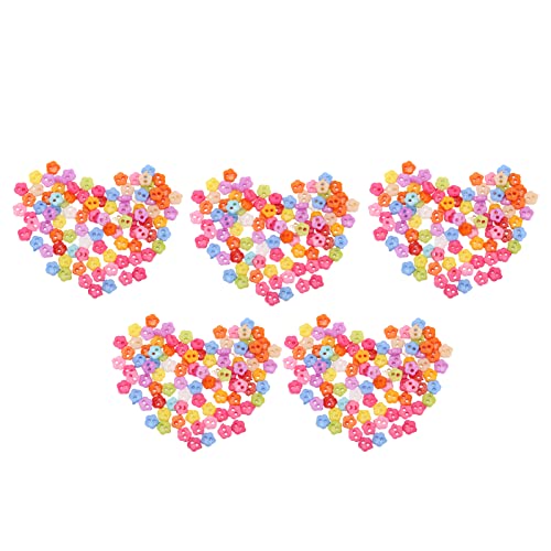 Resefinem 500 PCs Mix -Tasten aus umweltfreundlichen robusten Materialien mit Süßigkeiten Farbe ideal für die Schneeflockenflake mit Kleidungsdekoration (Fünf-Petal-Blume) von Respicefinem