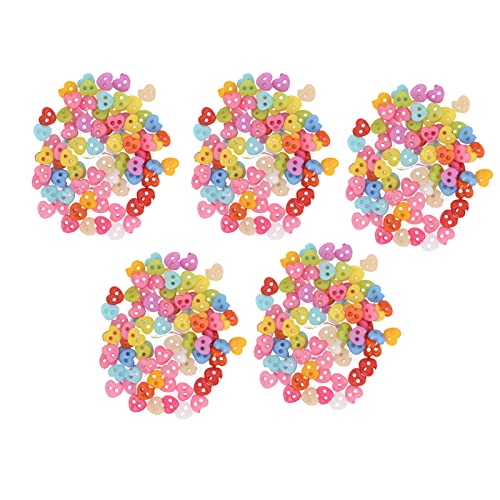 Resefinem 500 PCs Mix -Tasten aus umweltfreundlichen robusten Materialien mit Süßigkeiten Farbe ideal für die Schneeflockenflake mit Kleidungsdekoration (Herzförmig) von Respicefinem