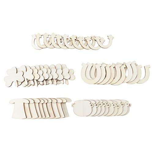 Resefinem 50pcs Dekorative Holzspäne 60mm 5 Stile Blank Holzausschnitte Scheiben ideal für Weihnachtsdekoration DIY -Kunsthandwerk und mehr von Respicefinem