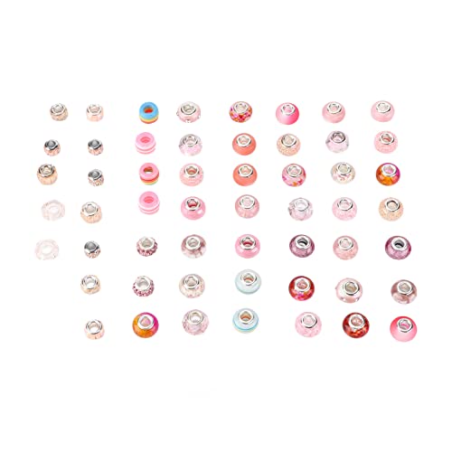 Resefinem 54pcs große Lochperlen 5 mm Durchmesser für DIY -Perlenzubehör Mehrere Stile ideal für Kunsthandwerk wie Halsketten und Armbänder exquisites Aussehen Europäischer Stil (A) von Respicefinem