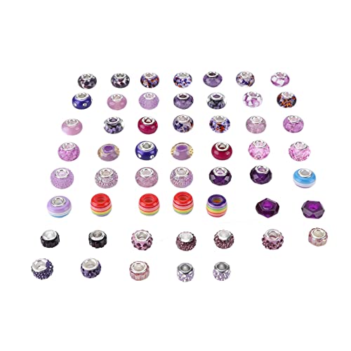 Resefinem 54pcs große Lochperlen 5 mm Durchmesser für DIY -Perlenzubehör Mehrere Stile ideal für Kunsthandwerk wie Halsketten und Armbänder exquisites Aussehen Europäischer Stil (C) von Respicefinem