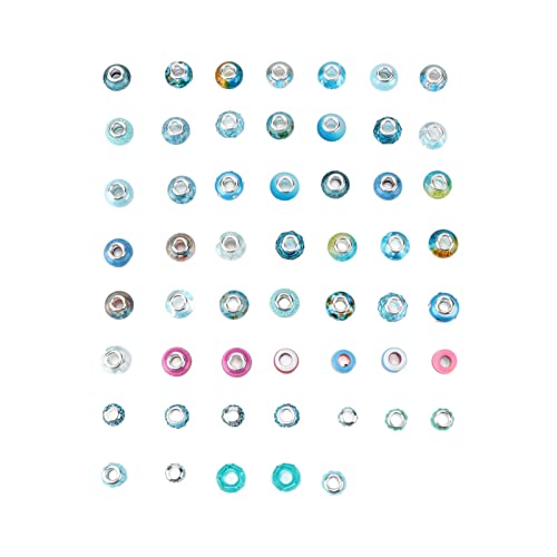 Resefinem 54pcs große Lochperlen 5 mm Durchmesser für DIY -Perlenzubehör Mehrere Stile ideal für Kunsthandwerk wie Halsketten und Armbänder exquisites Aussehen Europäischer Stil (Schwarz) von Respicefinem