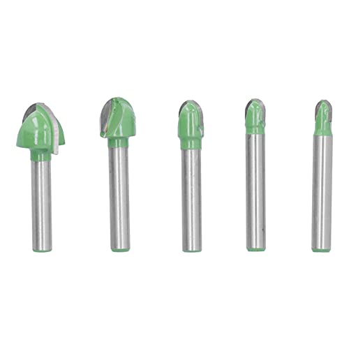 Resefinem 5pcs Cove Box Router Bit Runde Nase 2 Flöten -Wolfram -Stahl -CNC -Holzbearbeitungswerkzeuge ideal zum Schneiden von Perlenfrüchen und allgemeiner Dekoration mit von Respicefinem