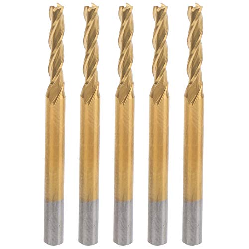 Resefinem 5pcs End Mill 3 Flöte runde Schaftmahlen Cutter TI plattiertes CNC -Bearbeitungswerkzeug ideal zum Gravieren des Bohrmahlens aus verschiedenen Materialien Resefinem 5pcs End Mill 3 Flöte runde Schaftmahlen Cutter TI plattiertes CNC -Bearbeitungswerkzeug ideal zum Gravieren des Bohrmahlens aus verschiedenen Materialien von Respicefinem