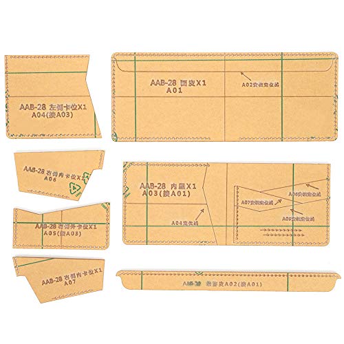 Resefinem 7pcs Acryl -Brieftaschenvorlage kurzes transparentes Handbuch DIY -Portfolio ideal für Lederfahrzeuge mit haltbarem Material, das für die Herstellung kleiner von Respicefinem
