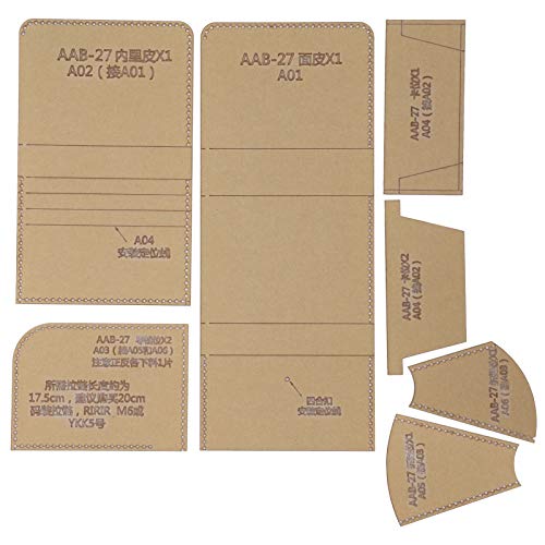 Resefinem 7pcs Acryl -Vorlagen -Set ideal für DIY -handgefertigte kurze Brieftaschen und Handtaschen, die genaue Ledermuster als haltbare Handwerkswerkzeuge liefern von Respicefinem