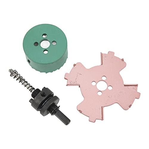 Resefinem Borderless Spotlight Loch Opener Hex Shank Center Positioning Bohrer Counterlot Loch Werkzeugset 75 mm 3 Zoll Legierung Stahlgrün und Schwarz für Gypsumbrett und andere (65mm) von Respicefinem
