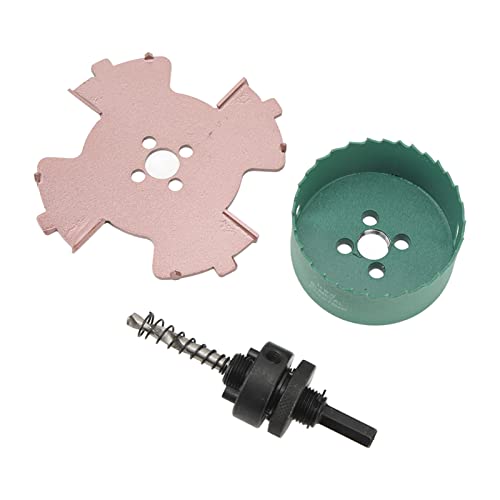 Resefinem Borderless Spotlight Loch Opener Hex Shank Center Positioning Bohrer Counterlot Loch Werkzeugset 75 mm 3 Zoll Legierung Stahlgrün und Schwarz für Gypsumbrett und andere (75mm) von Respicefinem