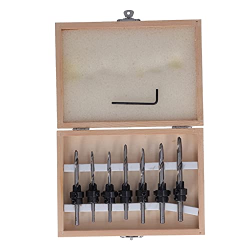 Resefinem Countersink Bit Hochgeschwindigkeit Stahl Holzverarbeitungsbank -Bohrloch -Accessoires mit Sechskantschlüssel ideal für mehrere Bohrer und verschiedene Materialien von Respicefinem